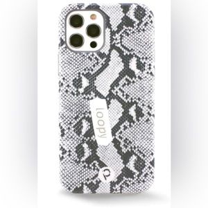Loopy, white leopard phone. Case for iPhone 12 Pro. Good condition.